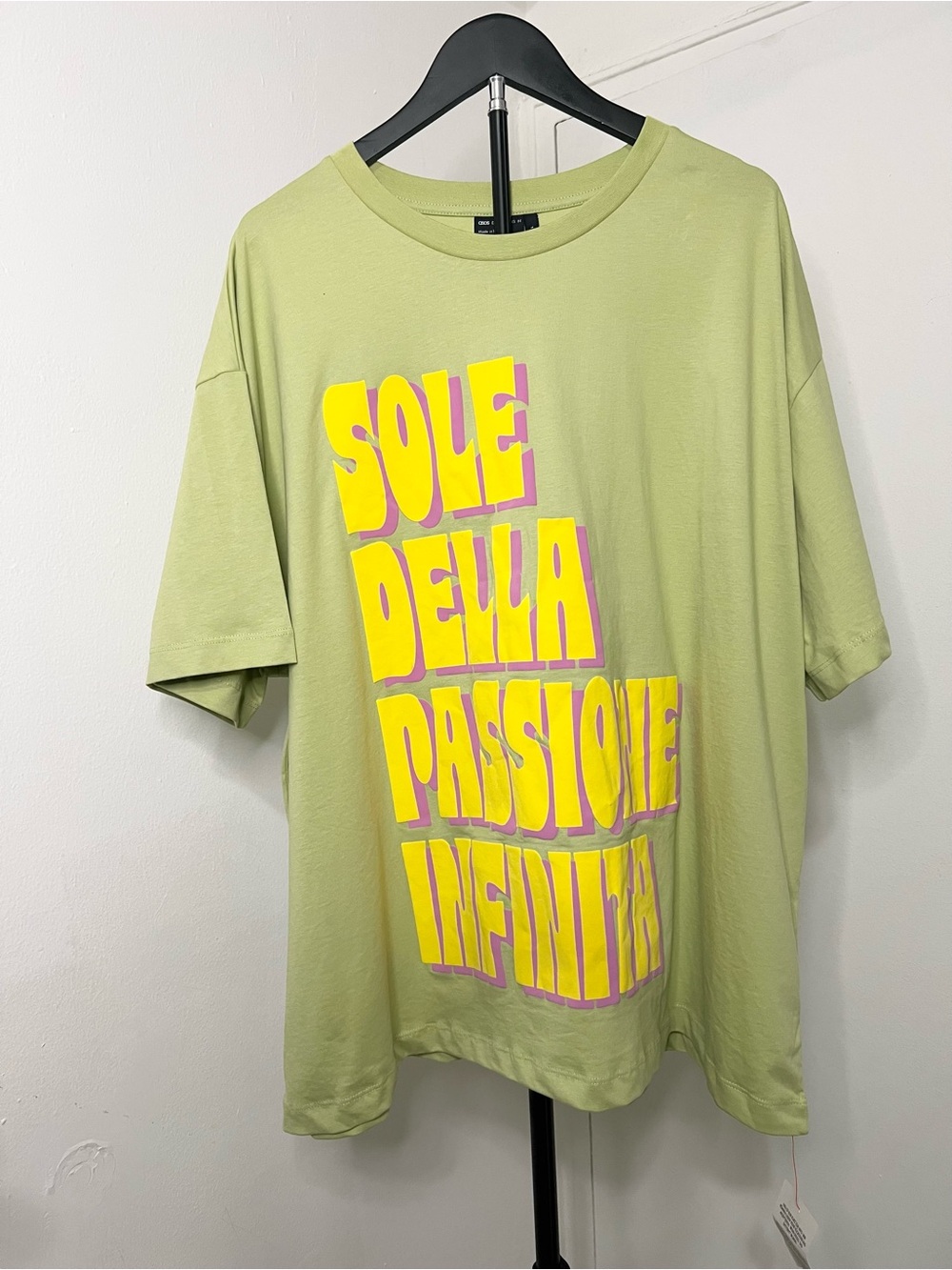 ASOS Oversized Graphic Tee Lime Green Sole Della Passione Streetwear Top